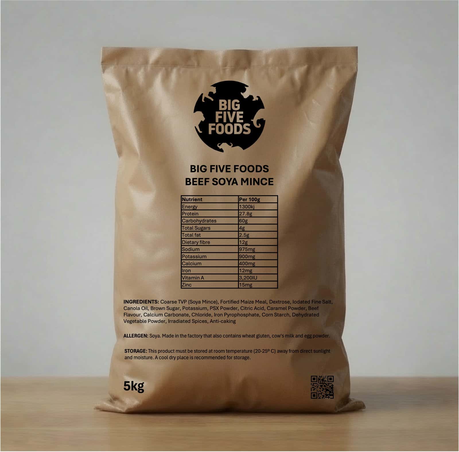 Carne de soja sabor carne 5kg, aprovada NSNP