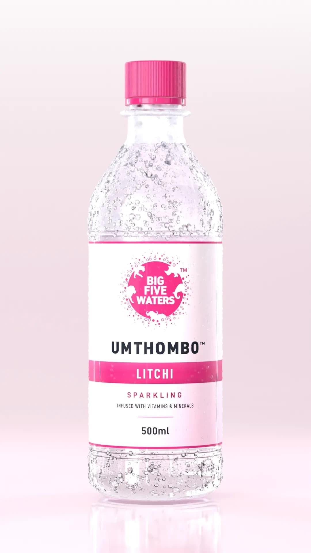 UMTHOMBO™ Sparkling Litchi 500ml bottle, vitamin- and mineral-infused