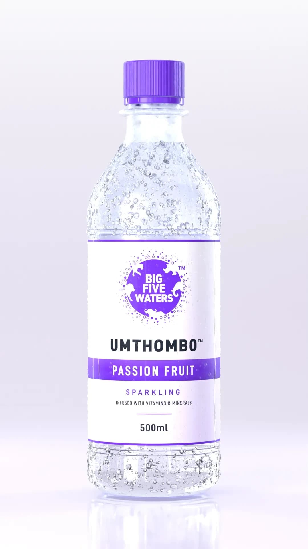 UMTHOMBO™ Sparkling Passion Fruit 500ml bottle, vitamin- and mineral-infused